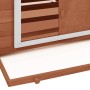 Solid mocha and white fir wood chicken coop 152x96x110 cm by vidaXL, Cages and habitats for small animals - Ref: Foro24-17146...