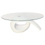 Glossy white glass oval surface coffee table by vidaXL, Coffee table - Ref: Foro24-240431, Price: 316,86 €, Discount: %