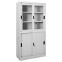 Sliding door office cabinet in light gray steel, 90x40x180 cm. by vidaXL, Lockers and storage cabinets - Ref: Foro24-335963, ...