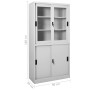 Sliding door office cabinet in light gray steel, 90x40x180 cm. by vidaXL, Lockers and storage cabinets - Ref: Foro24-335963, ...