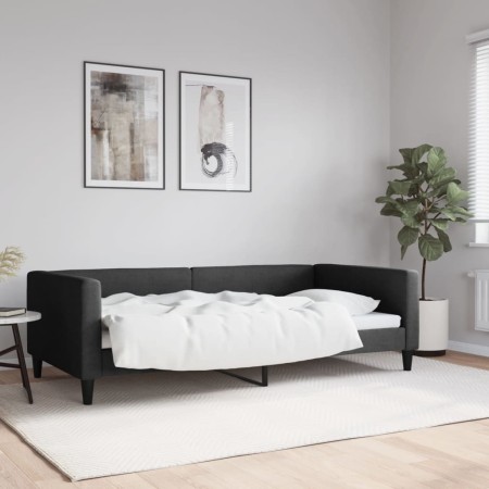 Black fabric sofa bed 100x200 cm by vidaXL, Beds and slatted bases - Ref: Foro24-353990, Price: 221,99 €, Discount: %