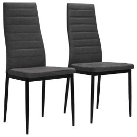 Sillas de comedor 2 unidades tela gris oscuro de vidaXL, Sillas de comedor - Ref: Foro24-246179, Precio: 81,99 €, Descuento: %