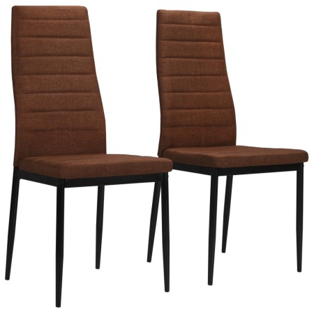 Dining chairs 2 units brown fabric by vidaXL, dining chairs - Ref: Foro24-246183, Price: 82,46 €, Discount: %