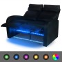 Sillón de 2 plazas con LED cuero sintético negro de vidaXL, Sofás - Ref: Foro24-243599, Precio: 640,42 €, Descuento: %