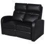 Sillón de 2 plazas con LED cuero sintético negro de vidaXL, Sofás - Ref: Foro24-243599, Precio: 640,42 €, Descuento: %