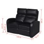 Sillón de 2 plazas con LED cuero sintético negro de vidaXL, Sofás - Ref: Foro24-243599, Precio: 640,42 €, Descuento: %