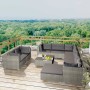 10-teiliges Gartenmöbel-Set und Kissen synthetisches Rattangrau von vidaXL, Gartensets - Ref: Foro24-42736, Preis: 955,99 €, ...