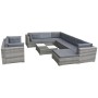 Set de muebles de jardín 10 pzas y cojines ratán sintético gris de vidaXL, Conjuntos de jardín - Ref: Foro24-42736, Precio: 9...