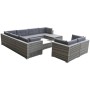 Set de muebles de jardín 10 pzas y cojines ratán sintético gris de vidaXL, Conjuntos de jardín - Ref: Foro24-42736, Precio: 9...