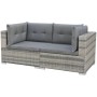 Set de muebles de jardín 10 pzas y cojines ratán sintético gris de vidaXL, Conjuntos de jardín - Ref: Foro24-42736, Precio: 9...