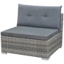 Set de muebles de jardín 10 pzas y cojines ratán sintético gris de vidaXL, Conjuntos de jardín - Ref: Foro24-42736, Precio: 9...