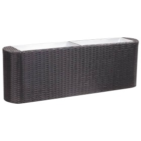 Black synthetic rattan flower bed 120x24x40 cm by vidaXL, Pots and planters - Ref: Foro24-46952, Price: 110,99 €, Discount: %