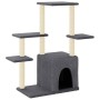 Rascador para gatos con postes de sisal gris oscuro 97,5 cm de vidaXL, Mobiliario para gatos - Ref: Foro24-172051, Precio: 40...