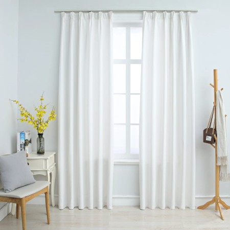 Blackout curtains with hooks 2 pieces off-white 140x245 cm by vidaXL, Curtains and curtains - Ref: Foro24-134487, Price: 37,9...