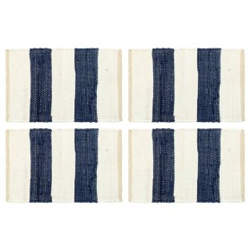 Placemats 4 pcs Striped Chindi Blue White 30x45 cm by vidaXL, Placemats - Ref: Foro24-134025, Price: 15,33 €, Discount: %