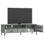 TV-Möbel mit Metallbeinen OSLO massives Kiefernholz grau von vidaXL, TV-Möbel - Ref: Foro24-351028, Preis: 101,41 €, Rabatt: %