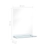 Espejo de pared con estante de vidrio templado 30x50 cm de vidaXL, Espejos - Ref: Foro24-249435, Precio: 23,06 €, Descuento: %