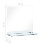 Espejo de pared con estante de vidrio templado 50x50 cm de vidaXL, Espejos - Ref: Foro24-249437, Precio: 30,73 €, Descuento: %