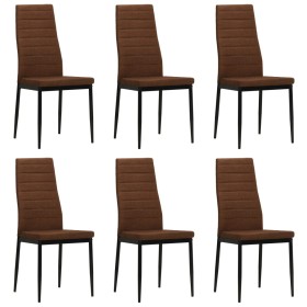 Sillas de comedor 6 unidades tela marrón de vidaXL, Sillas de comedor - Ref: Foro24-275334, Precio: 217,33 €, Descuento: %