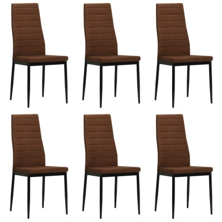 Dining chairs 6 units brown fabric by vidaXL, dining chairs - Ref: Foro24-275334, Price: 216,53 €, Discount: %