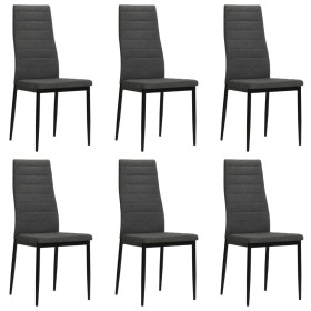 Sillas de comedor 6 unidades tela gris oscura de vidaXL, Sillas de comedor - Ref: Foro24-275379, Precio: 218,33 €, Descuento: %