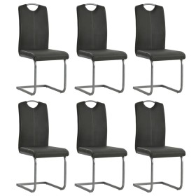 6 cantilever dining chairs in gray synthetic leather by vidaXL, dining chairs - Ref: Foro24-275462, Price: 389,68 €, Discount: %