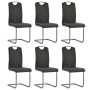 6 cantilever dining chairs in gray synthetic leather by vidaXL, dining chairs - Ref: Foro24-275462, Price: 391,30 €, Discount: %