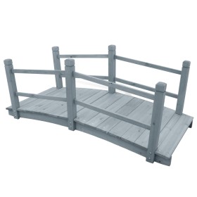 Puente de jardín madera maciza de abeto gris 140x60x56 cm de vidaXL, Puentes de jardín - Ref: Foro24-310040, Precio: 131,33 €...