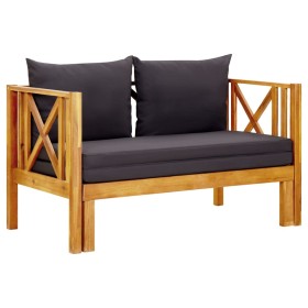 2-seater garden bench with solid acacia wood cushions 122 cm by vidaXL, garden benches - Ref: Foro24-310308, Price: 247,61 €,...