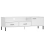 TV cabinet with metal legs OSLO solid white pine wood by vidaXL, TV Furniture - Ref: Foro24-351029, Price: 95,95 €, Discount: %