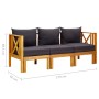 3-seater garden bench with solid acacia wood cushions 179 cm by vidaXL, garden benches - Ref: Foro24-310310, Price: 358,95 €,...