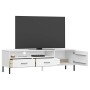 TV cabinet with metal legs OSLO solid white pine wood by vidaXL, TV Furniture - Ref: Foro24-351029, Price: 95,95 €, Discount: %