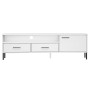 TV cabinet with metal legs OSLO solid white pine wood by vidaXL, TV Furniture - Ref: Foro24-351029, Price: 95,95 €, Discount: %