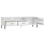 TV cabinet with metal legs OSLO solid white pine wood by vidaXL, TV Furniture - Ref: Foro24-351029, Price: 95,95 €, Discount: %