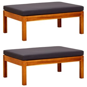 Garden footstool 2 units solid acacia wood by vidaXL, Outdoor ottomans - Ref: Foro24-310324, Price: 79,21 €, Discount: %