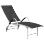 Black textilene and aluminum lounger by vidaXL, Loungers - Ref: Foro24-310521, Price: 124,96 €, Discount: %