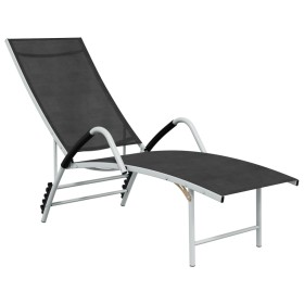 Black textilene and aluminum lounger by vidaXL, Loungers - Ref: Foro24-310521, Price: 101,99 €, Discount: %