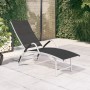 Black textilene and aluminum lounger by vidaXL, Loungers - Ref: Foro24-310521, Price: 101,99 €, Discount: %