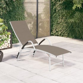 Taupe gray textilene and aluminum lounger by vidaXL, Loungers - Ref: Foro24-310523, Price: 100,95 €, Discount: %