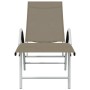 Taupe gray textilene and aluminum lounger by vidaXL, Loungers - Ref: Foro24-310523, Price: 100,95 €, Discount: %