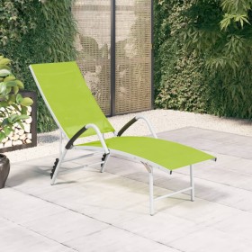 Green textilene and aluminum lounger by vidaXL, Loungers - Ref: Foro24-310524, Price: 83,78 €, Discount: %