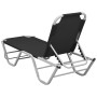 Aluminum and black textilene sun lounger by vidaXL, Loungers - Ref: Foro24-310525, Price: 129,01 €, Discount: %