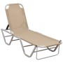 Cream aluminum and textilene sun lounger by vidaXL, Loungers - Ref: Foro24-310526, Price: 95,71 €, Discount: %