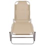 Cream aluminum and textilene sun lounger by vidaXL, Loungers - Ref: Foro24-310526, Price: 95,71 €, Discount: %