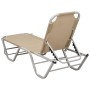 Cream aluminum and textilene sun lounger by vidaXL, Loungers - Ref: Foro24-310526, Price: 95,71 €, Discount: %