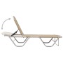 Cream aluminum and textilene sun lounger by vidaXL, Loungers - Ref: Foro24-310526, Price: 95,71 €, Discount: %