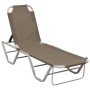 Taupe gray aluminum and textilene lounger by vidaXL, Loungers - Ref: Foro24-310527, Price: 95,71 €, Discount: %