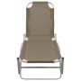 Taupe gray aluminum and textilene lounger by vidaXL, Loungers - Ref: Foro24-310527, Price: 95,71 €, Discount: %