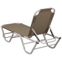 Taupe gray aluminum and textilene lounger by vidaXL, Loungers - Ref: Foro24-310527, Price: 95,71 €, Discount: %