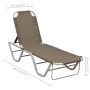 Taupe gray aluminum and textilene lounger by vidaXL, Loungers - Ref: Foro24-310527, Price: 95,71 €, Discount: %